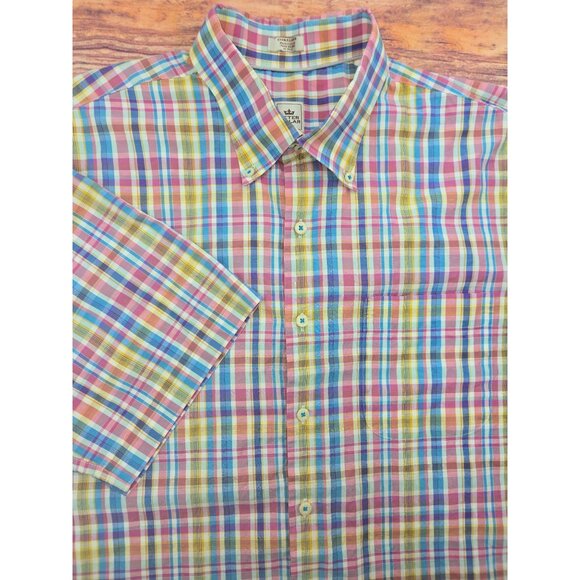 Peter Millar Mens Multicolor Plaid Button-Down Shirt XL - Picture 4 of 6